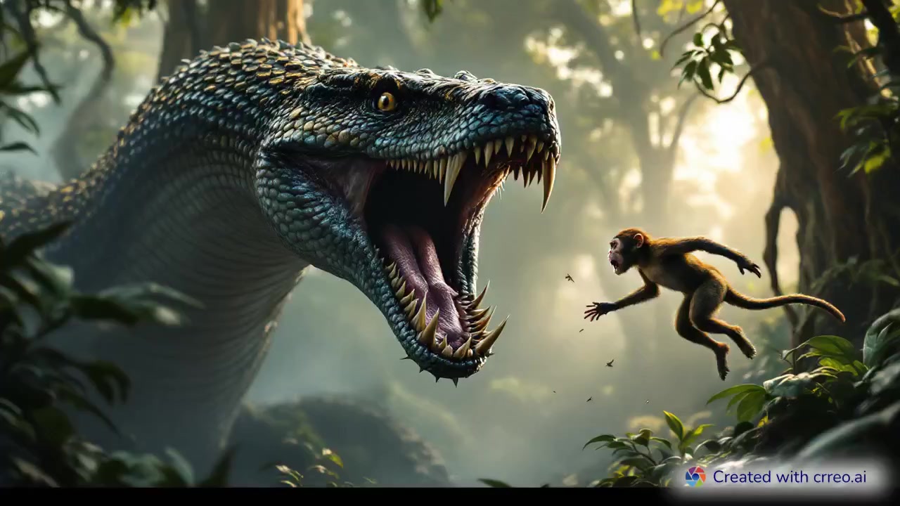 "Epic Jungle Showdown: Monkey vs. Serpent - A Battle for Survival!"