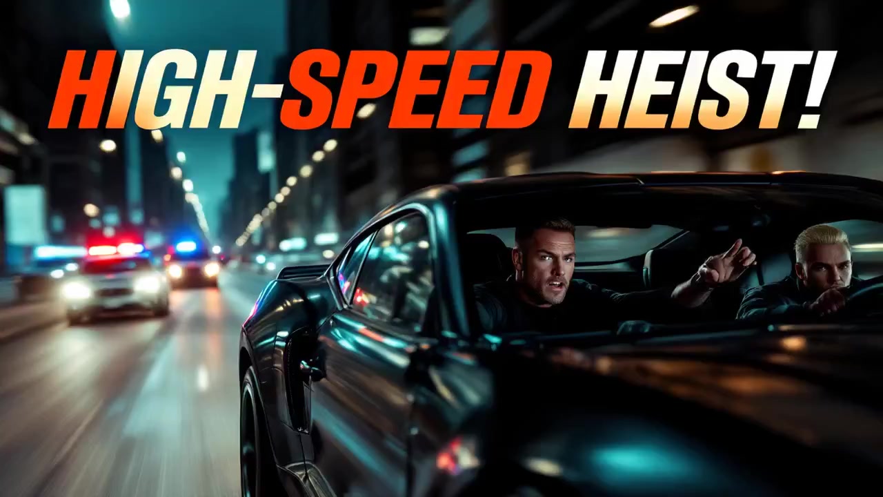 "High-Stakes Heist: Adrenaline-Fueled Car Chase Through the City Streets!"